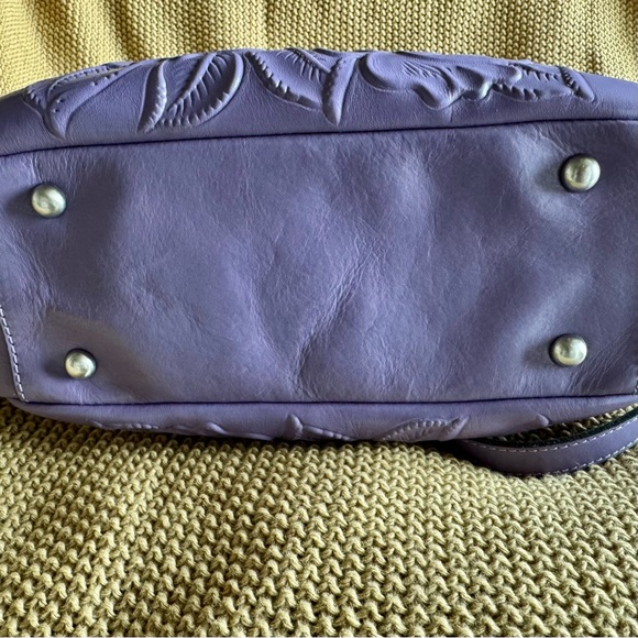 NWOT PATRICIA NASH ASHFORD LEATHER SATCHEL & NAZARI WALLET AMETHYST - Picture 7 of 16